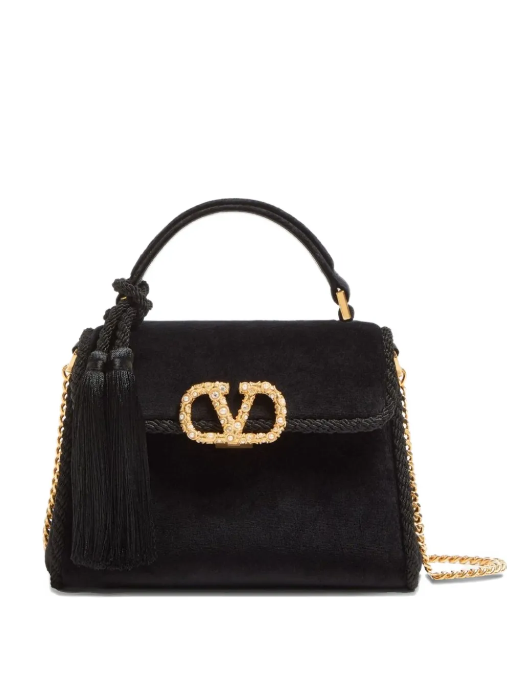 Vsling velvet tassel mini bag