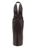 THE ANDAMANE V-neck draped midi dress - Brown