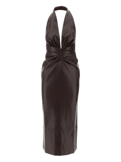 THE ANDAMANE V-neck draped midi dress