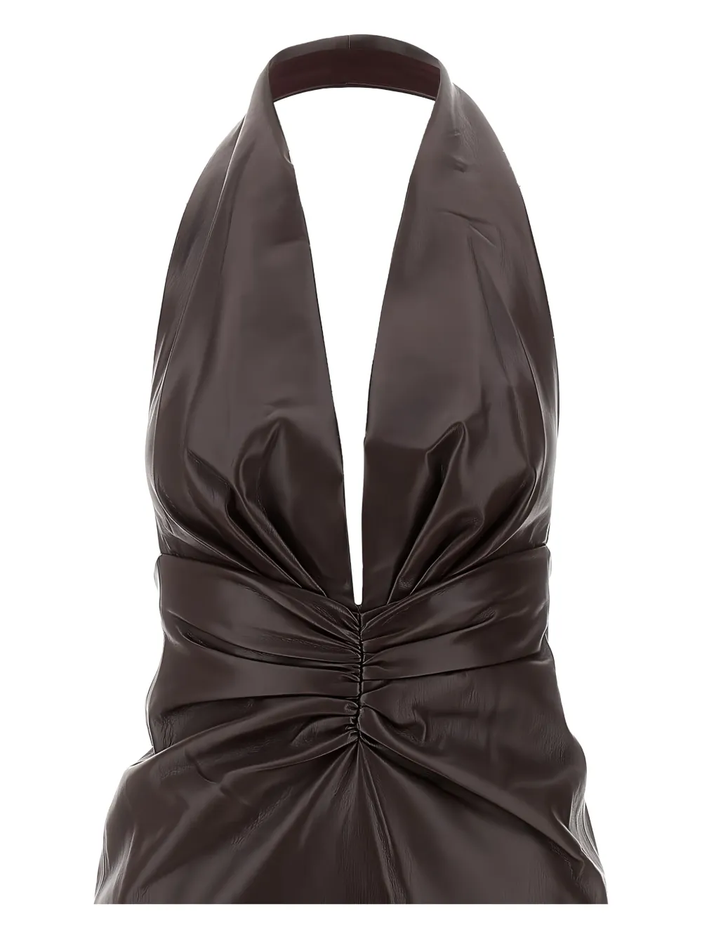 THE ANDAMANE V-neck draped midi dress - Bruin
