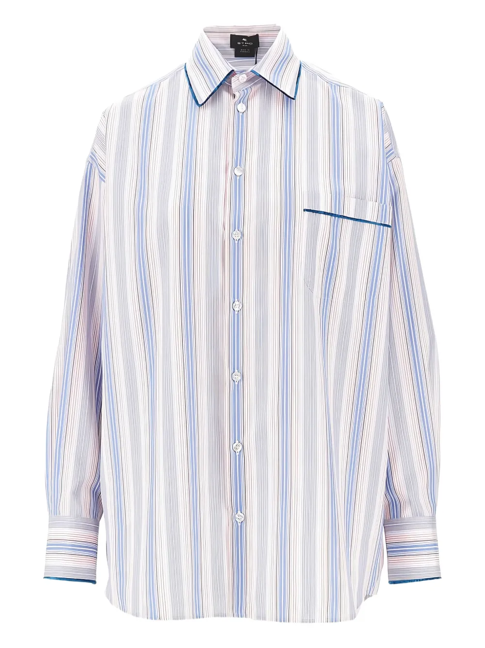 ETRO striped collar shirt Blauw
