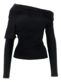 THE ANDAMANE draped one-shoulder top - Black
