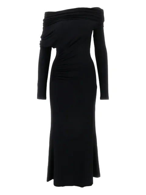 THE ANDAMANE draped one-shoulder midi dress