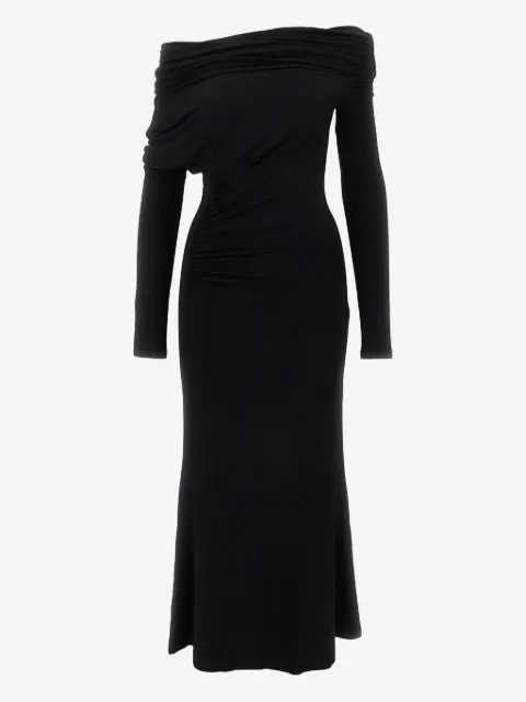 THE ANDAMANE draped one-shoulder midi dress