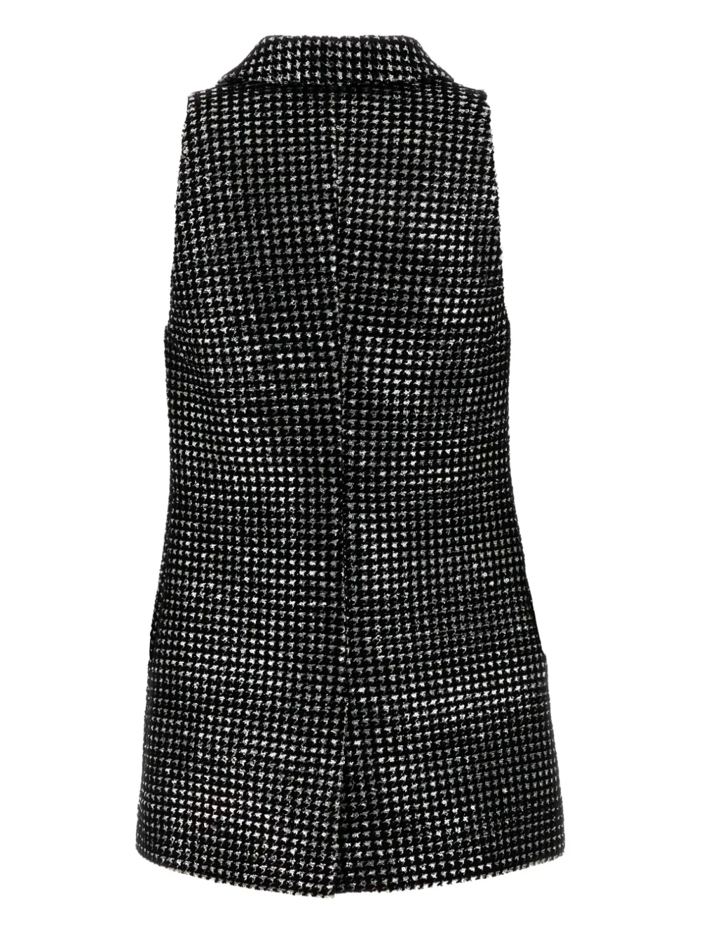 Giorgio Armani houndstooth sleeveless waistcoat Zwart