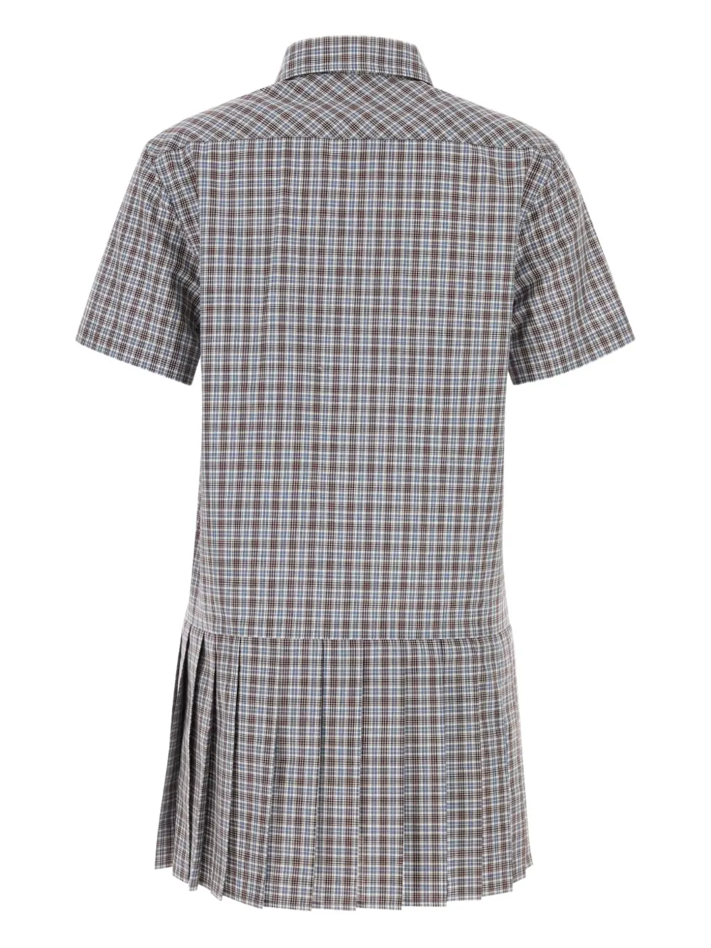 Miu pleated checked shirt mini dress Rood