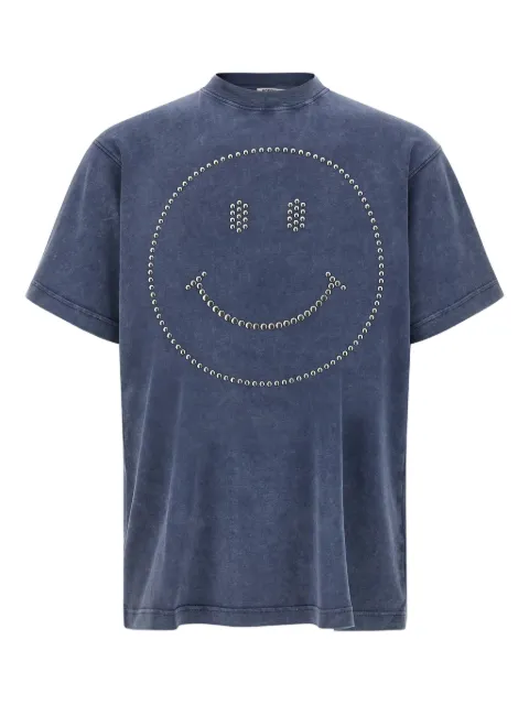 Moschino stud-embellished smiley T-shirt