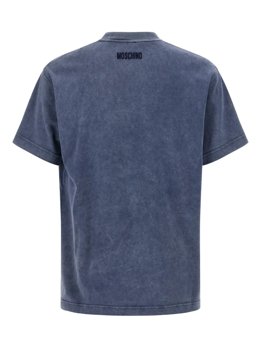 Moschino stud-embellished smiley T-shirt - Blauw