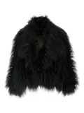 B&B COUTURE Ice long-hair lapel coat - Black