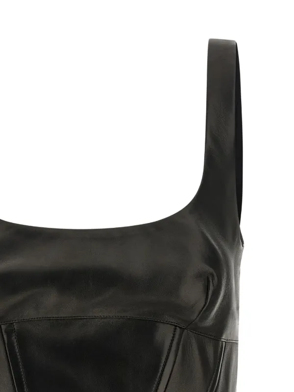 Ermanno Scervino Peplos レザービスチェトップ | ブラック | FARFETCH JP