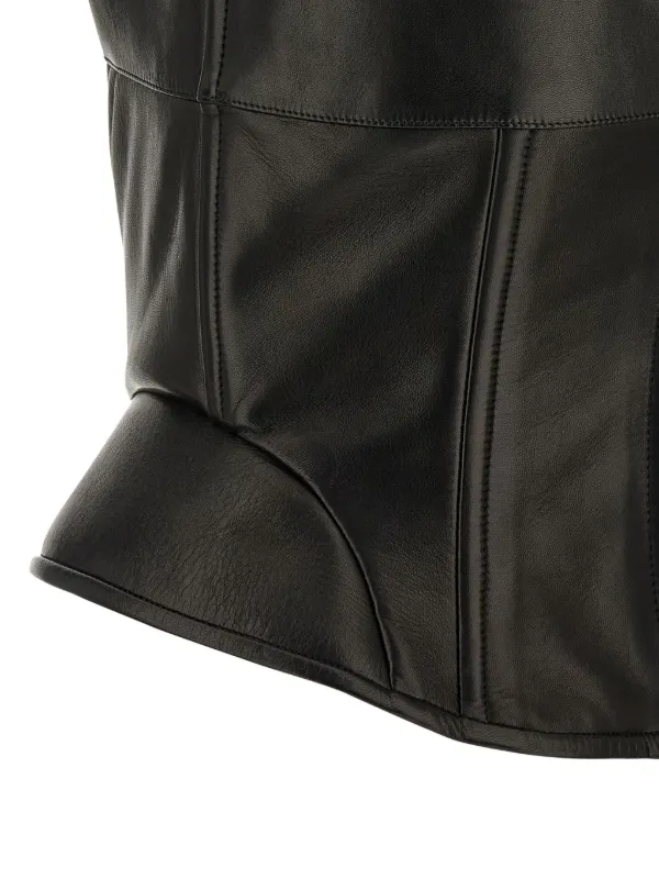 Ermanno Scervino Peplos レザービスチェトップ | ブラック | FARFETCH JP