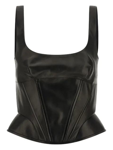 Ermanno Scervino Peplos leather bustier top