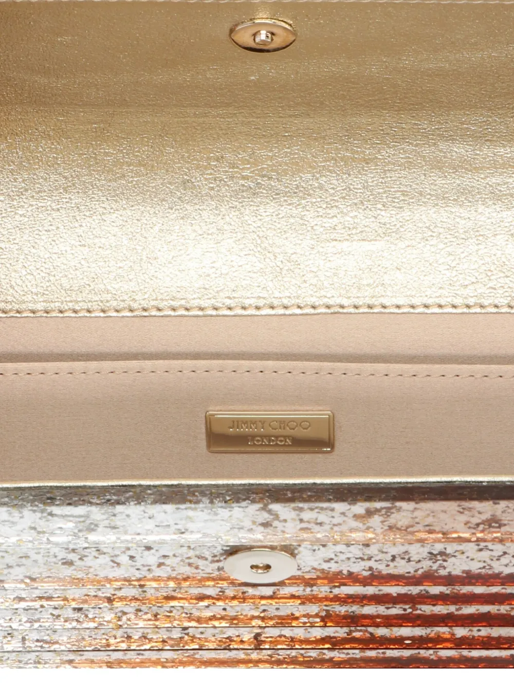 Jimmy Choo small Sweetie glitter-embellishment clutch Orange