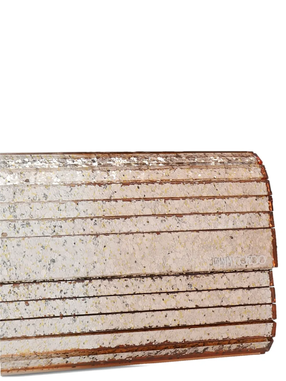 Jimmy Choo small Sweetie glitter-embellishment clutch Orange