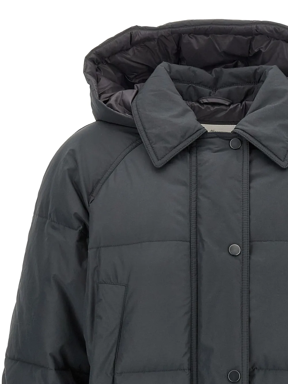Brunello Cucinelli quilted-design hooded down coat Grijs