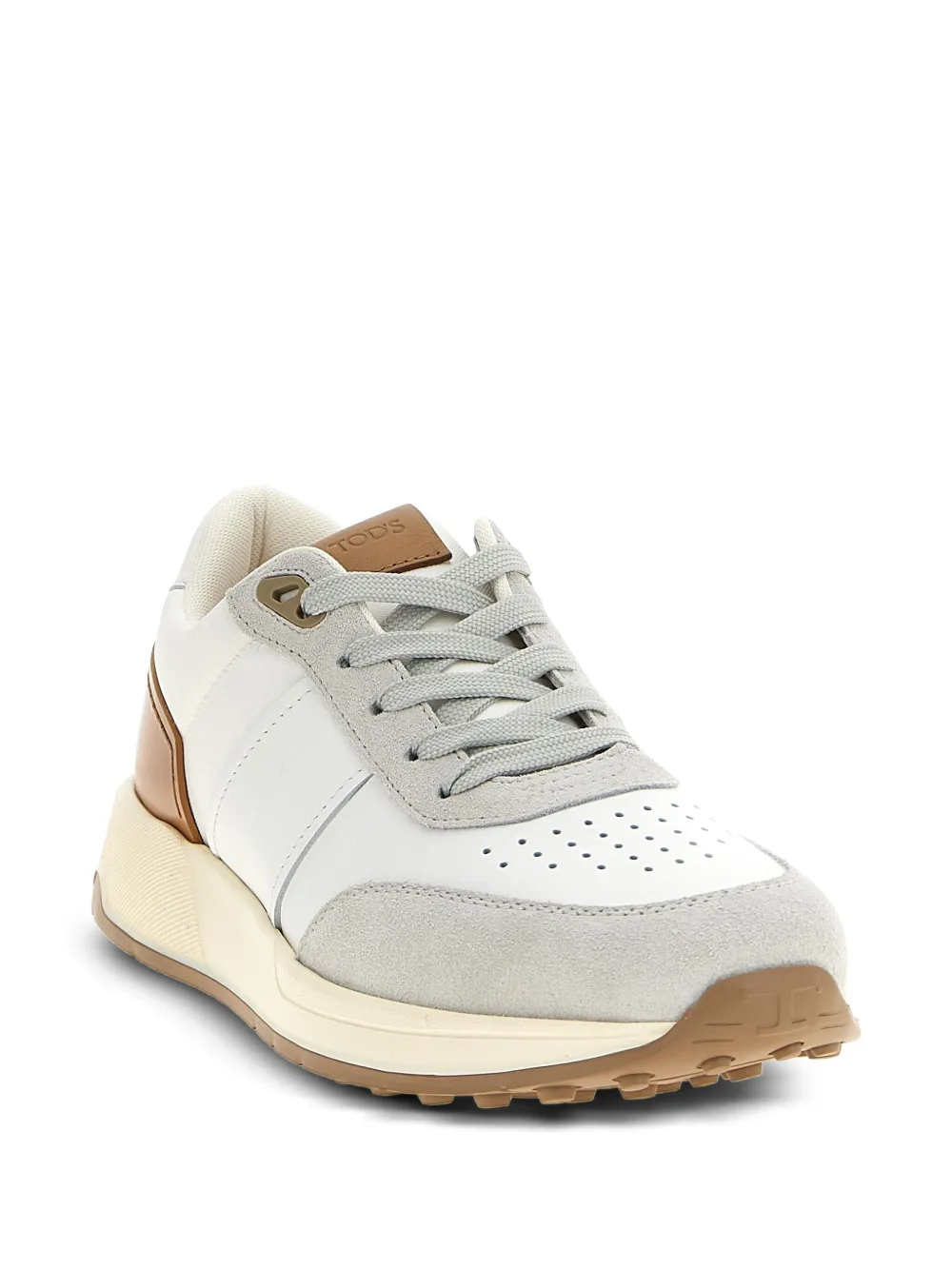 Tod's leather suede-panel sneakers White