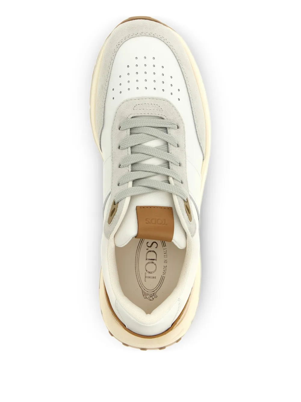 Tod's leather suede-panel sneakers White
