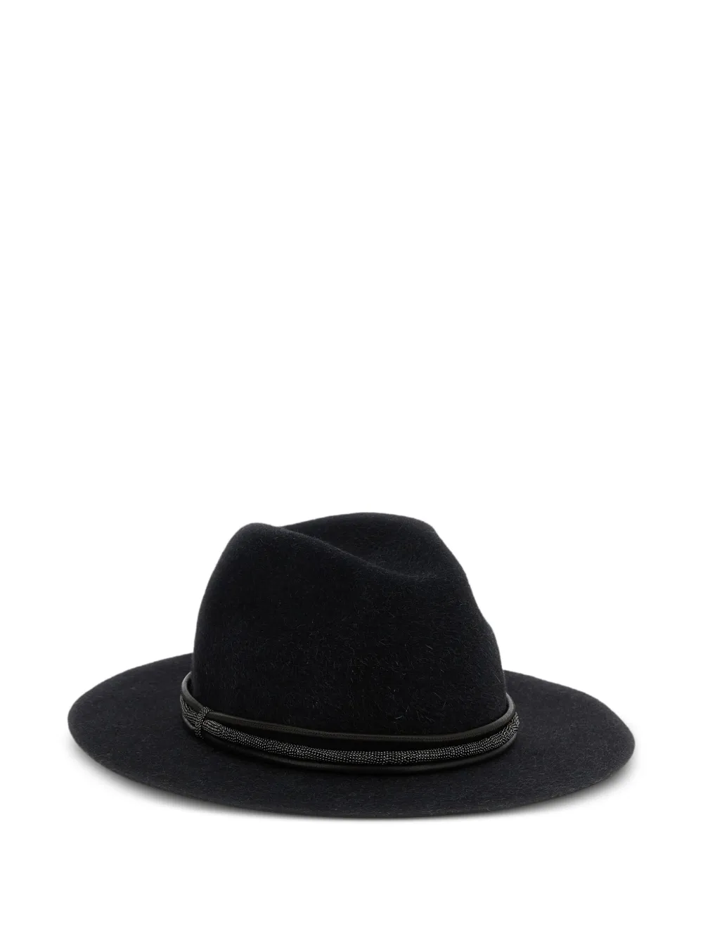 Brunello Cucinelli leather monili-band fedora hat - Grijs