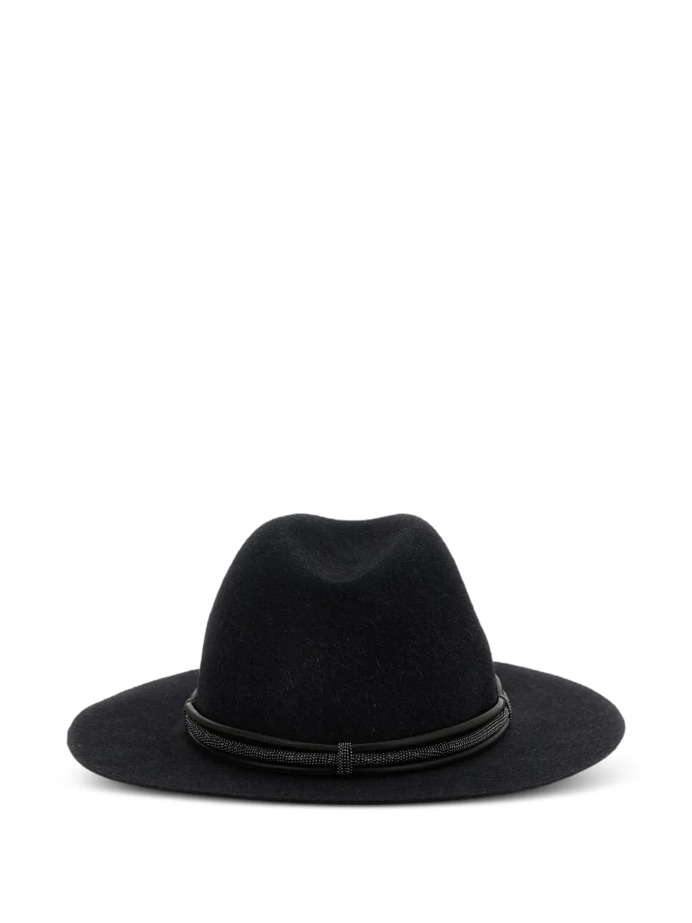 Brunello Cucinelli leather monili-band fedora hat Grijs