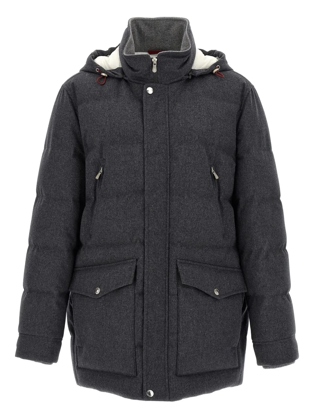 Brunello Cucinelli quilted wool coat Grijs