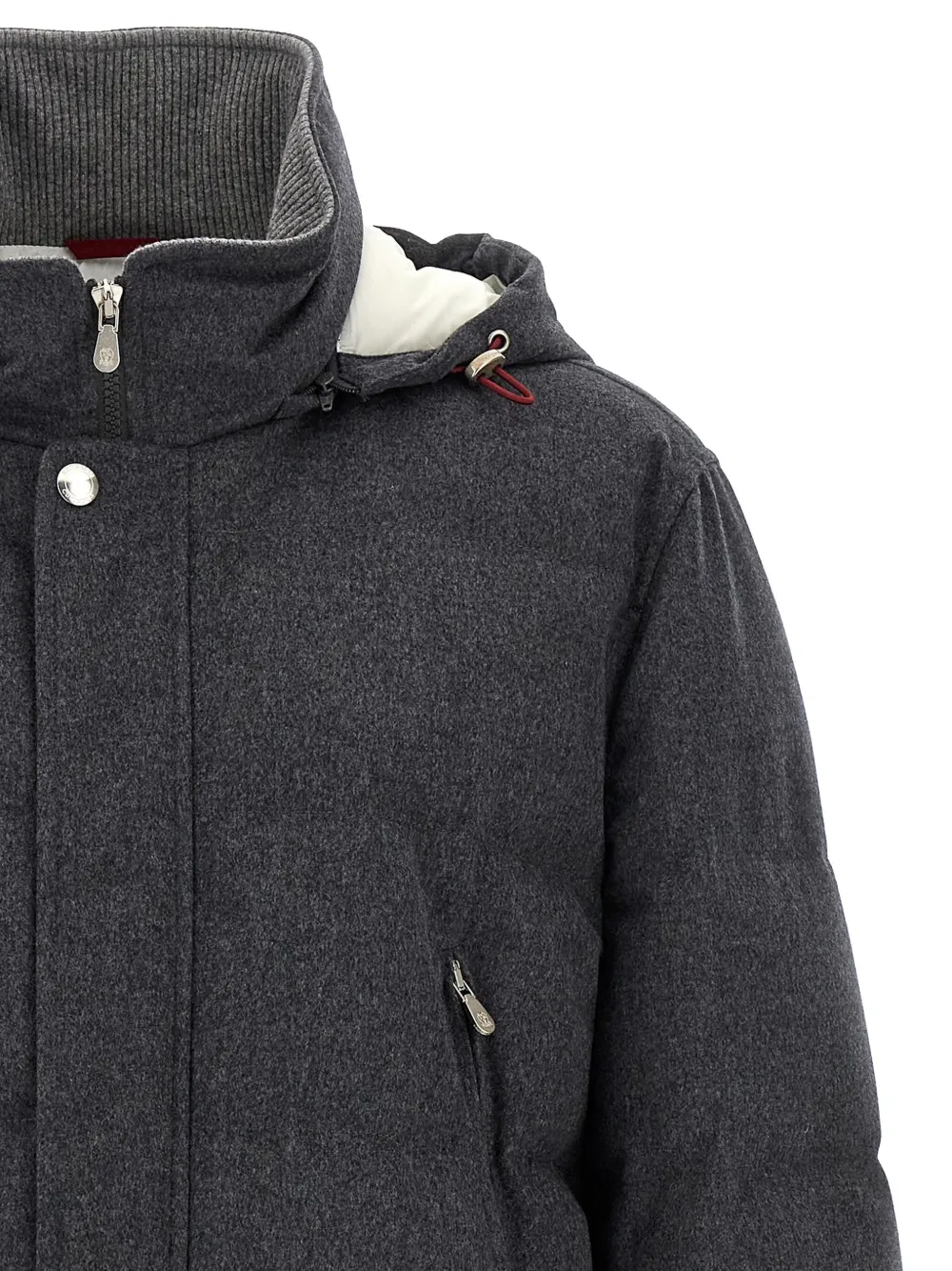 Brunello Cucinelli quilted wool coat Grijs