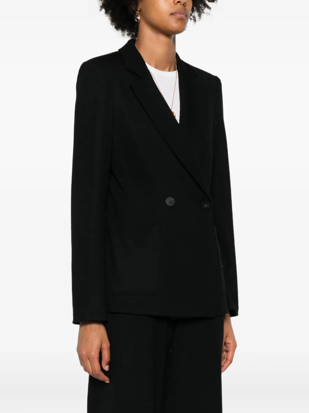 Harris Wharf London Double-breasted Blazer In Black