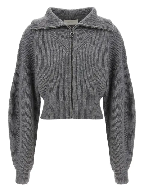 Sportmax ribbed wool-cashmere blend zip-front cardigan