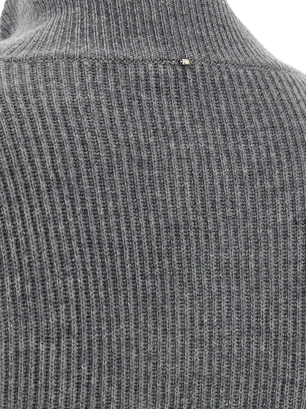 Sportmax ribbed wool-cashmere blend zip-front cardigan Grijs