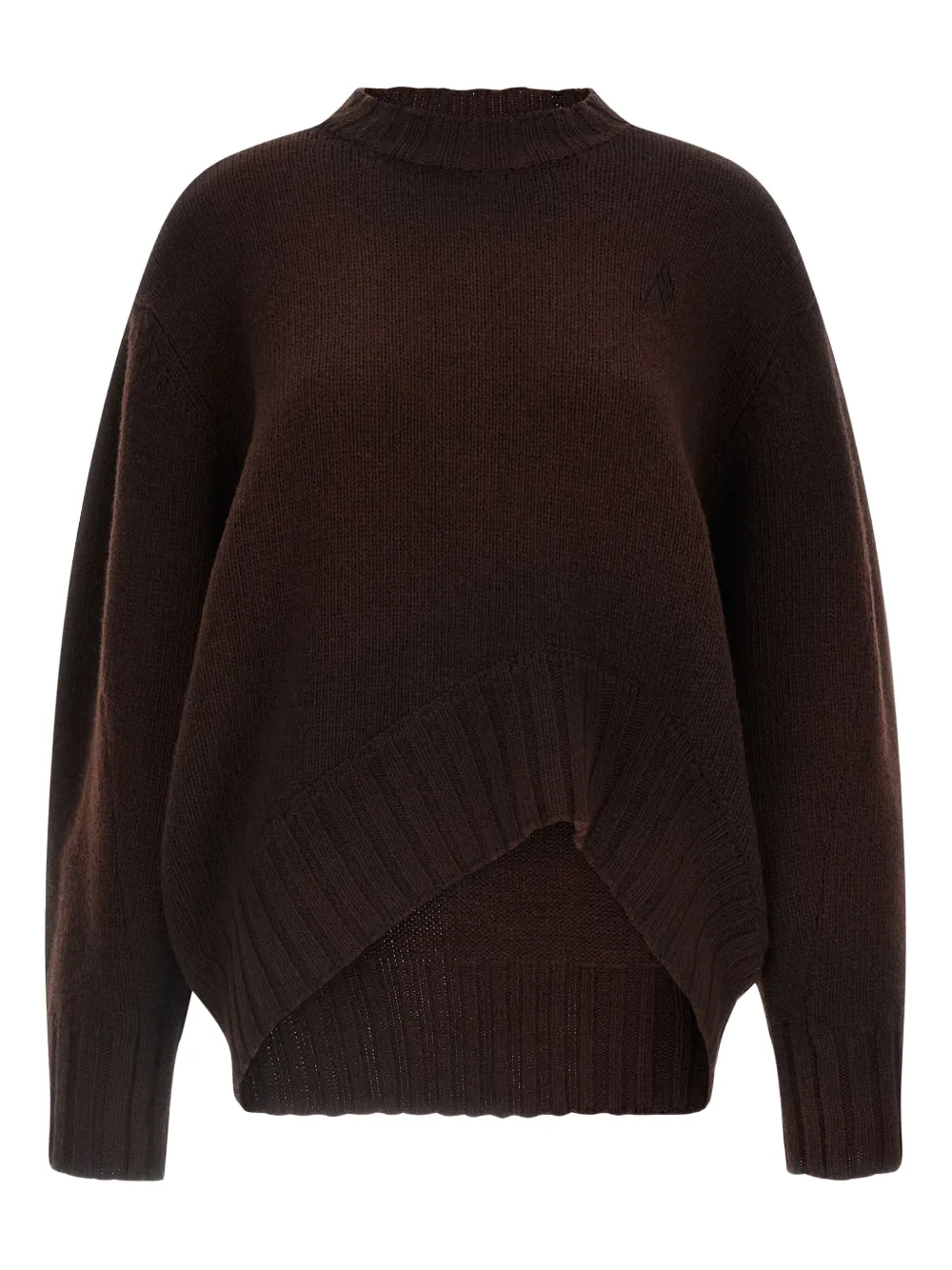 The Attico logo-embroidered asymmetrical sweater Bruin
