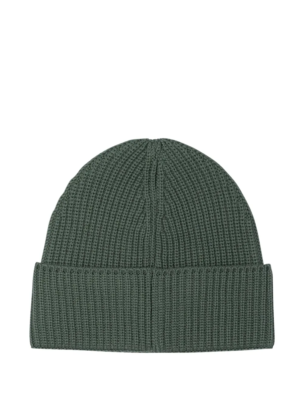 C.P. Company ribbed logo-patch beanie - Groen