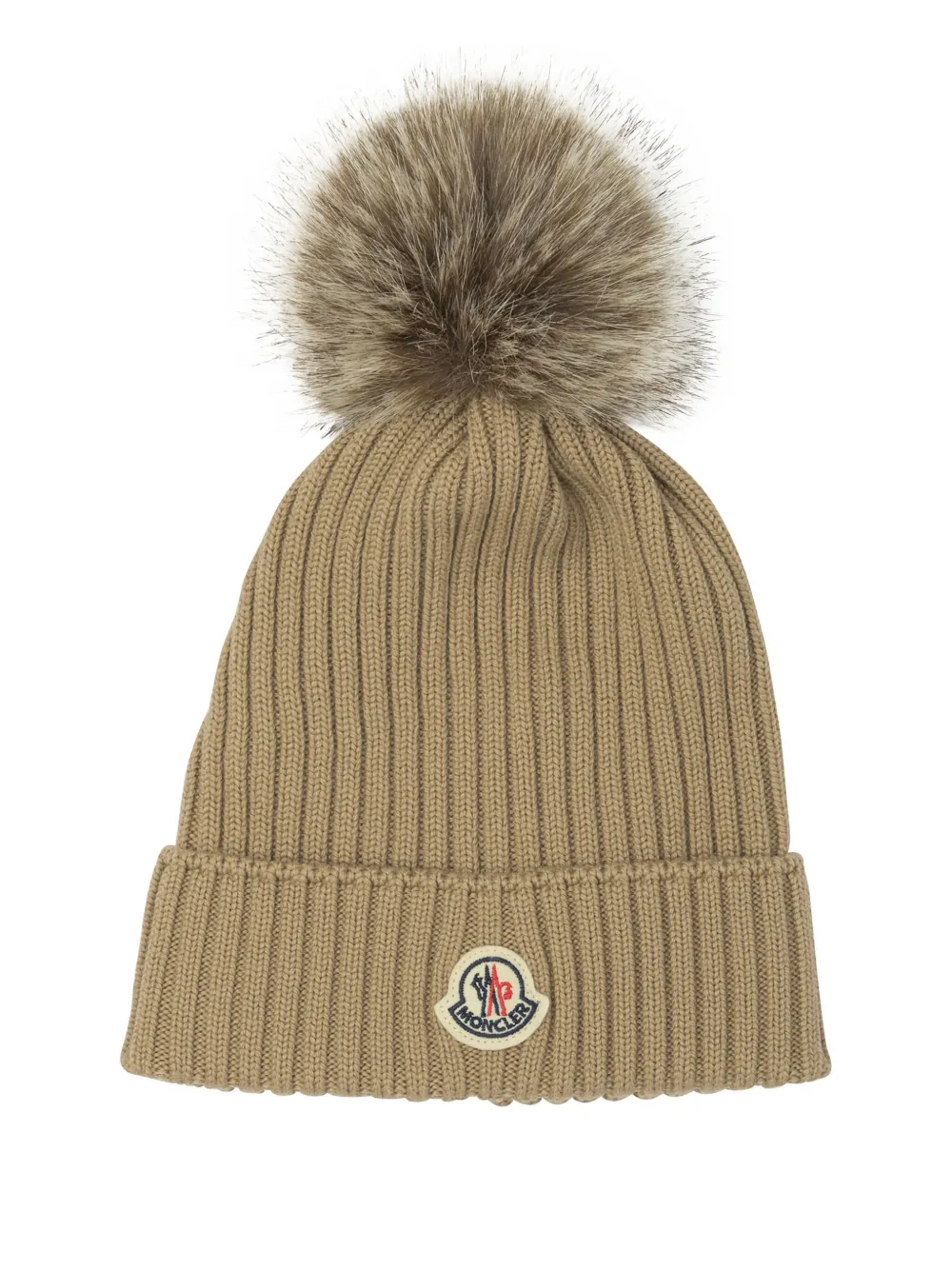 Moncler Enfant Muts met pompon Beige