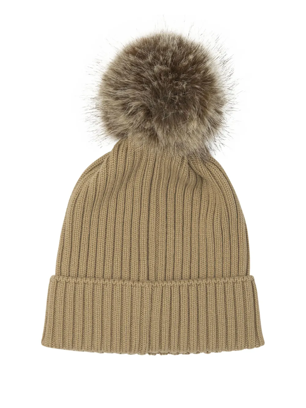 Moncler Enfant ribbed pom-pom beanie - Beige