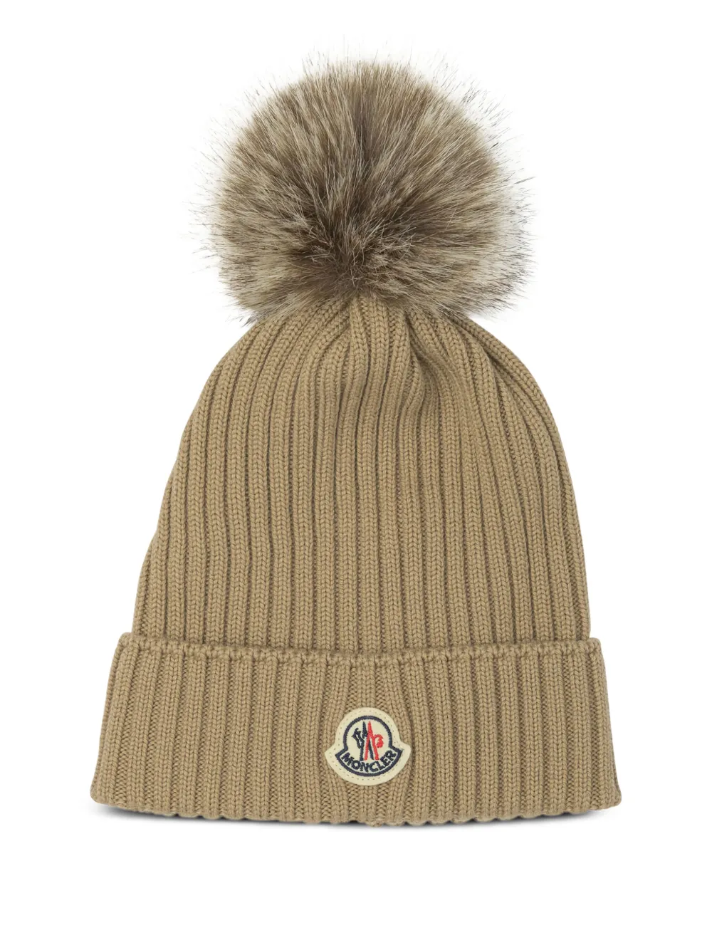 Moncler Enfant Muts met pompon Beige