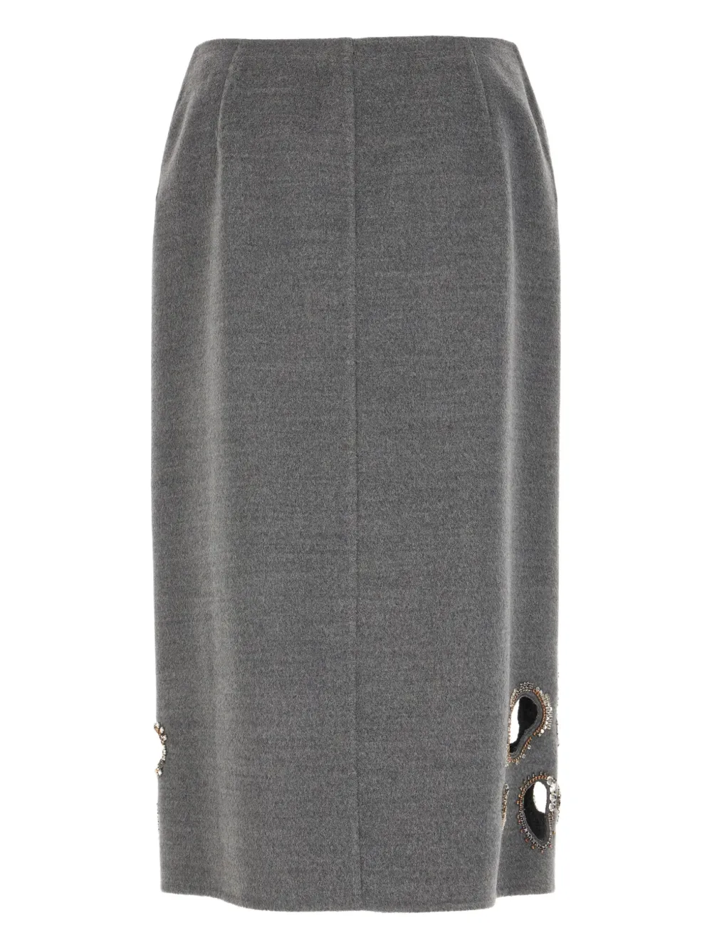 Fabiana Filippi crystal-embellished cut-out skirt - Grijs