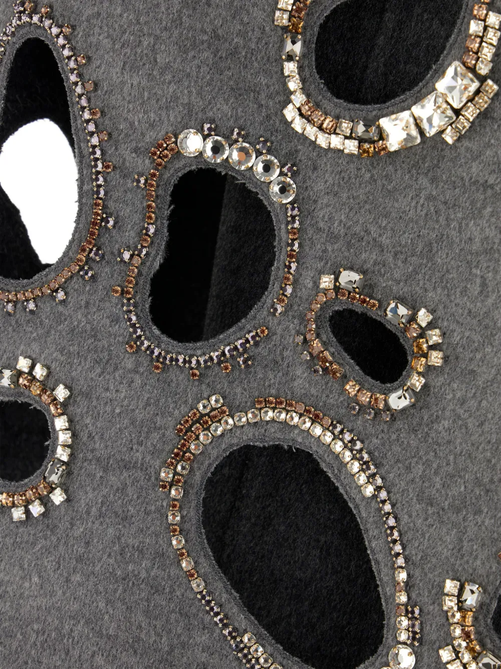 Fabiana Filippi Crystal-embellished Cut-out Skirt In Gray