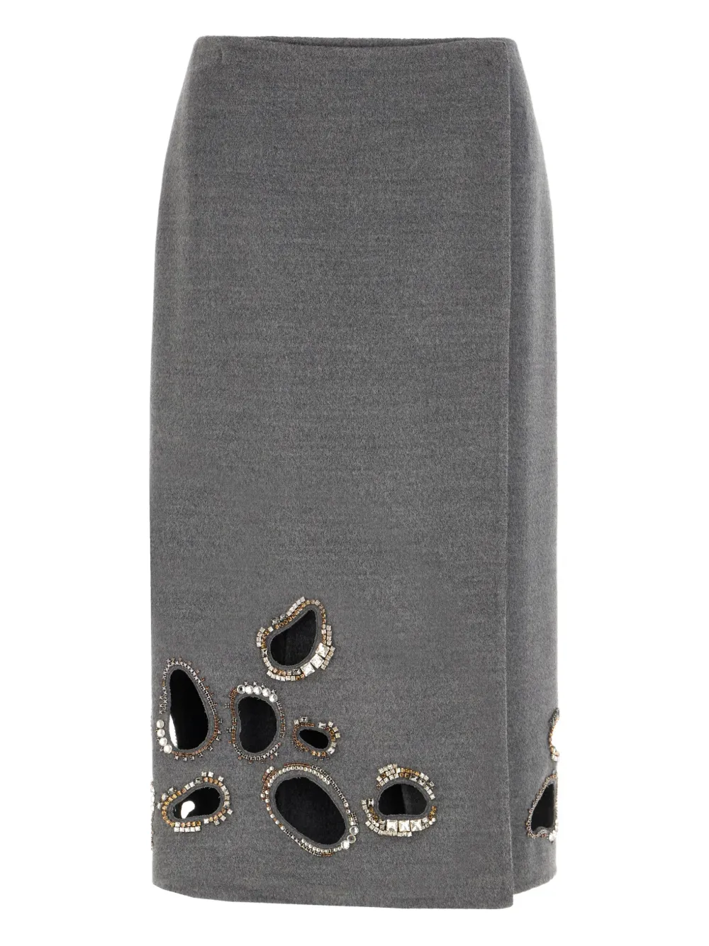 Fabiana Filippi crystal-embellished cut-out skirt | Grey | Image 1
