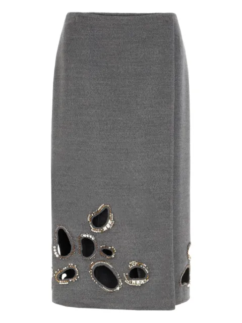 Fabiana Filippi crystal-embellished cut-out skirt