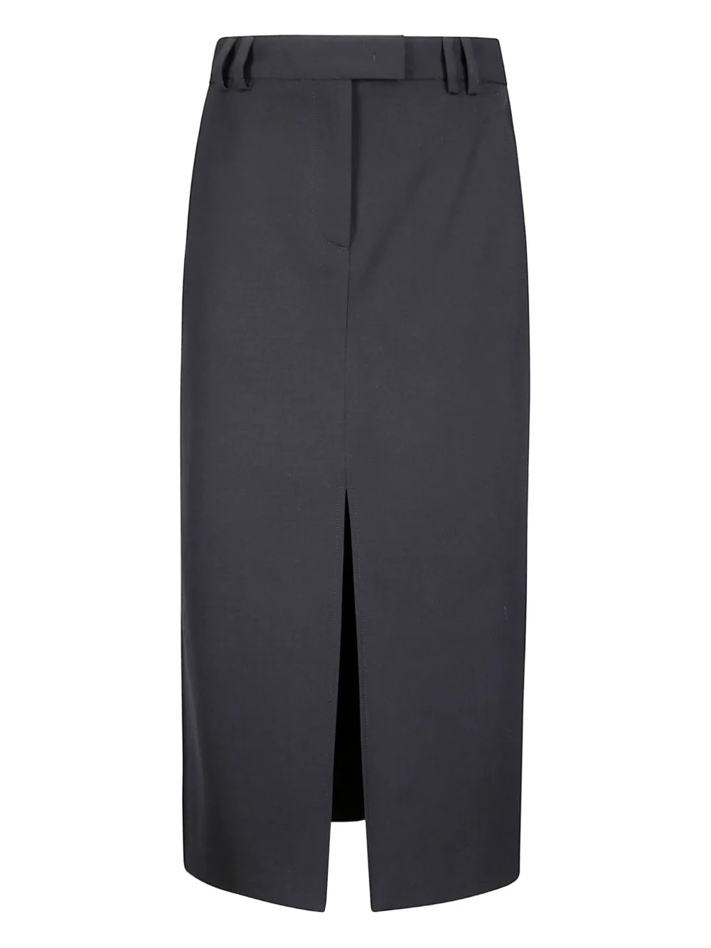 front-slit midi skirt