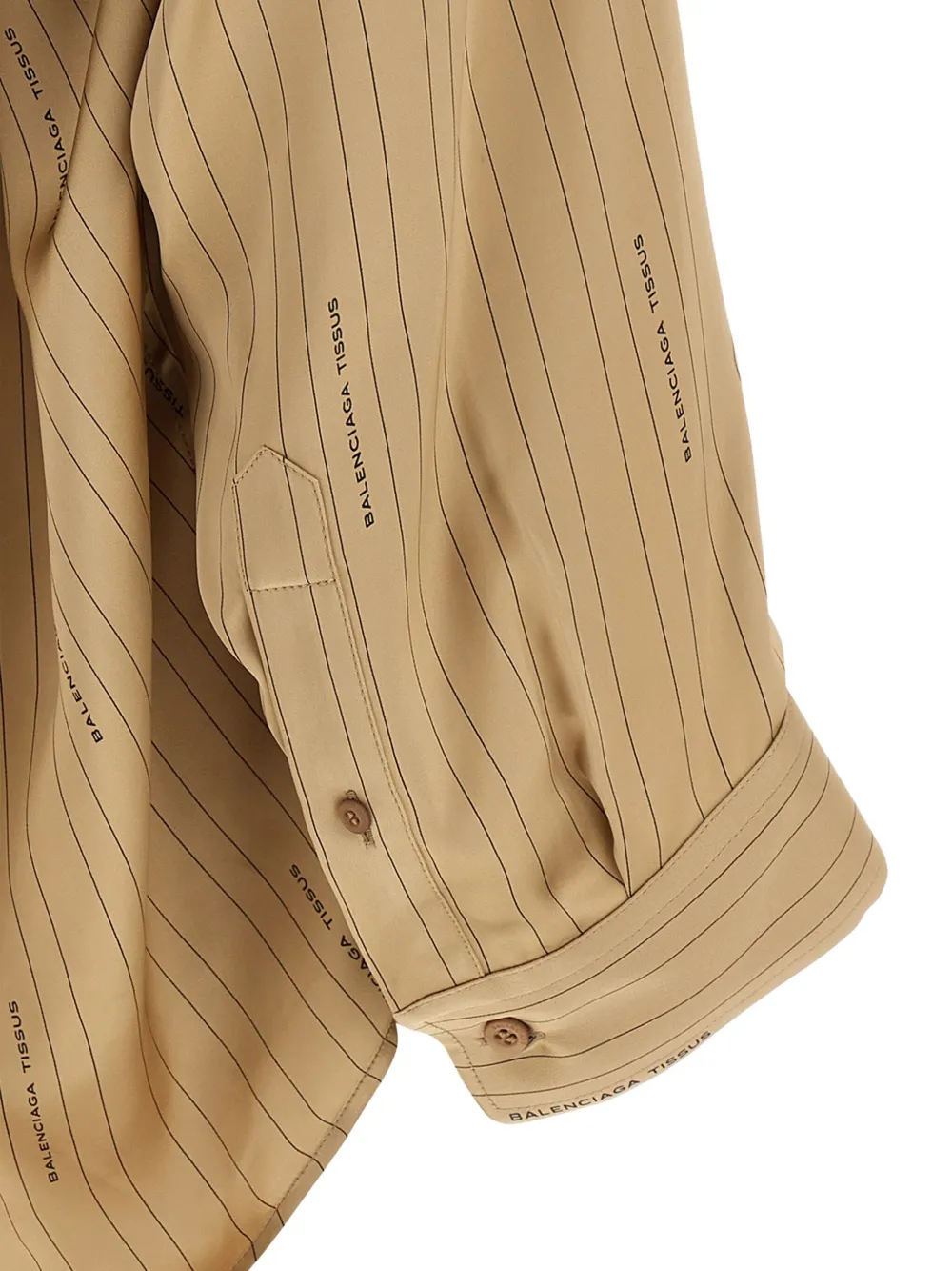 Balenciaga logo-striped shirt Beige