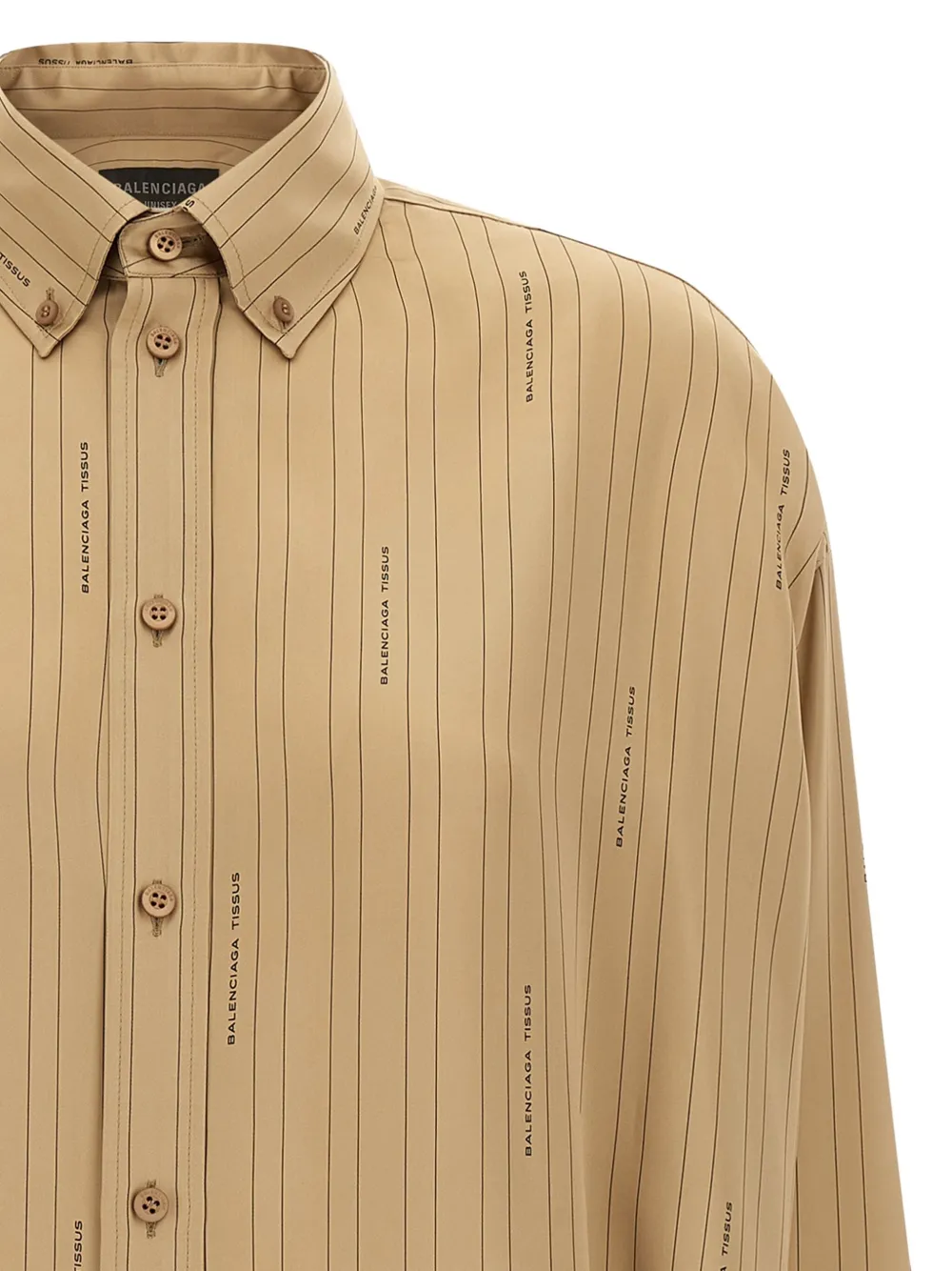 Balenciaga logo-striped shirt Beige