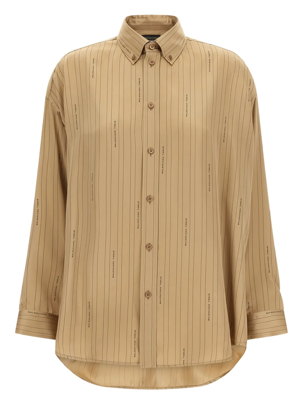Balenciaga logo-striped shirt Beige