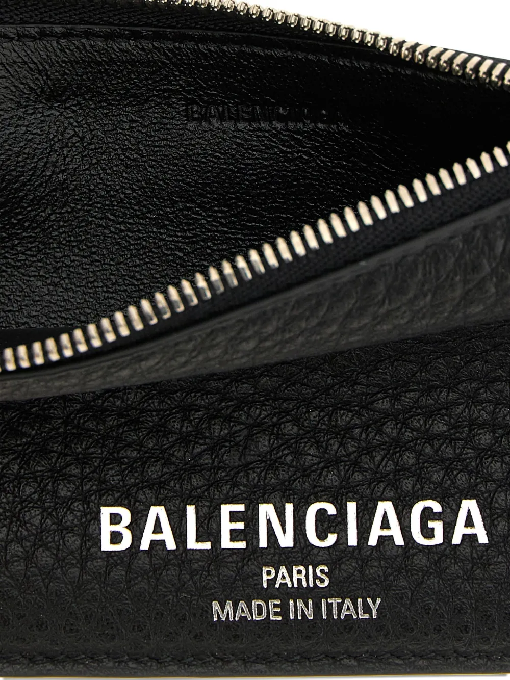 Balenciaga logo zip card holder Zwart