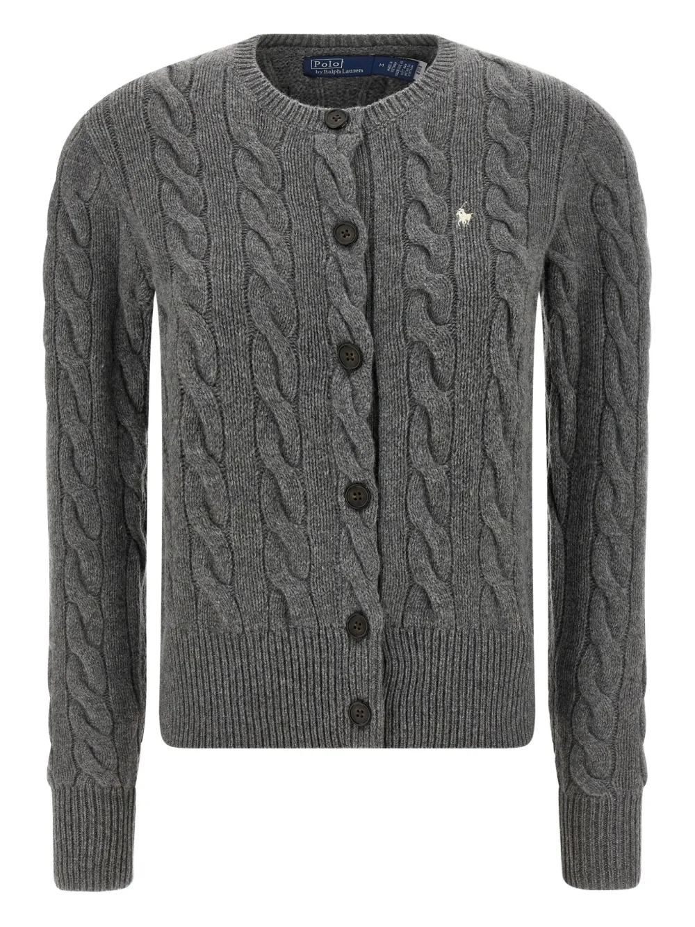 Polo Ralph Lauren cable-knit buttoned cardigan Grijs