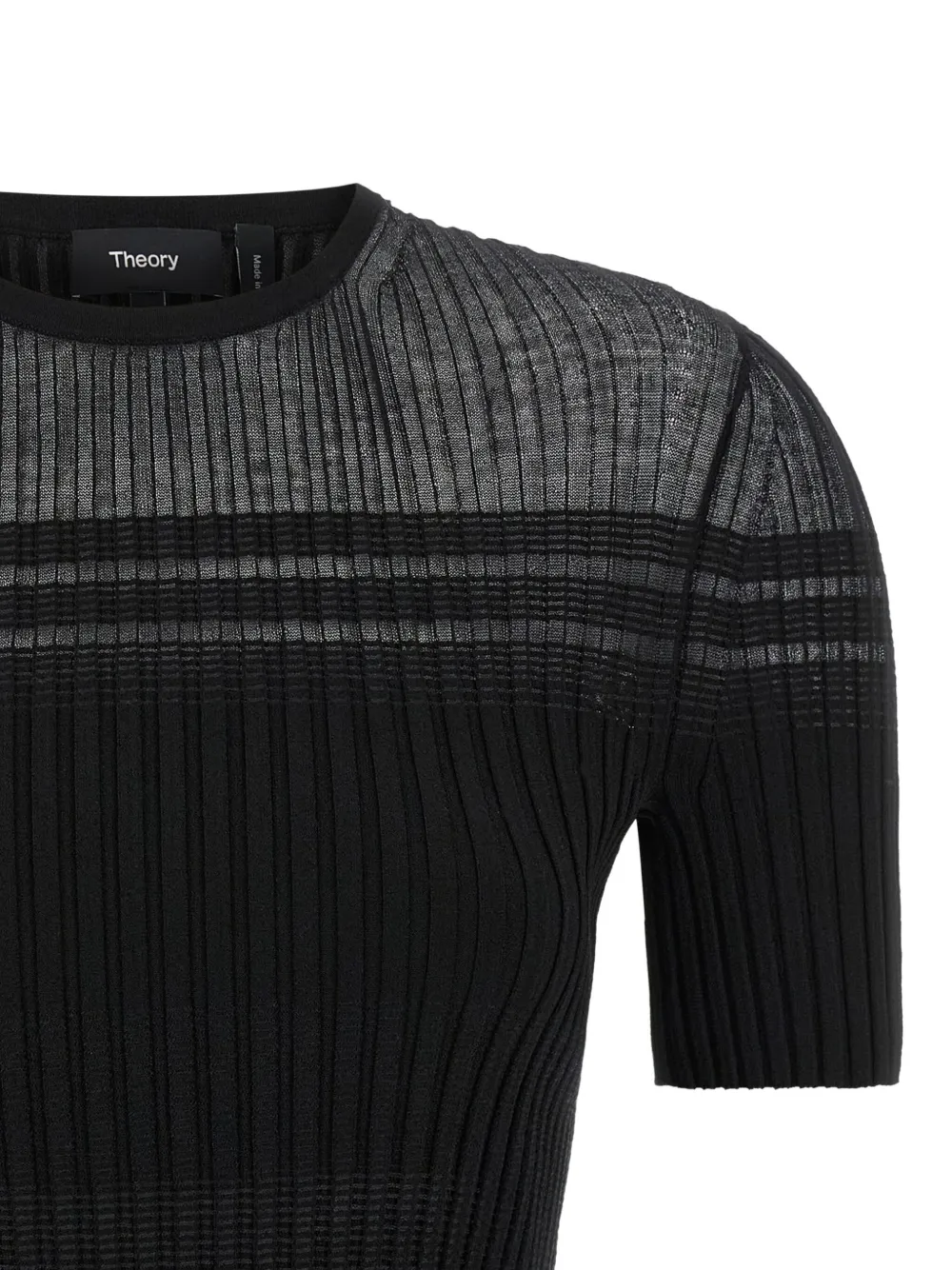 Theory ribbed crew-neck T-shirt Black