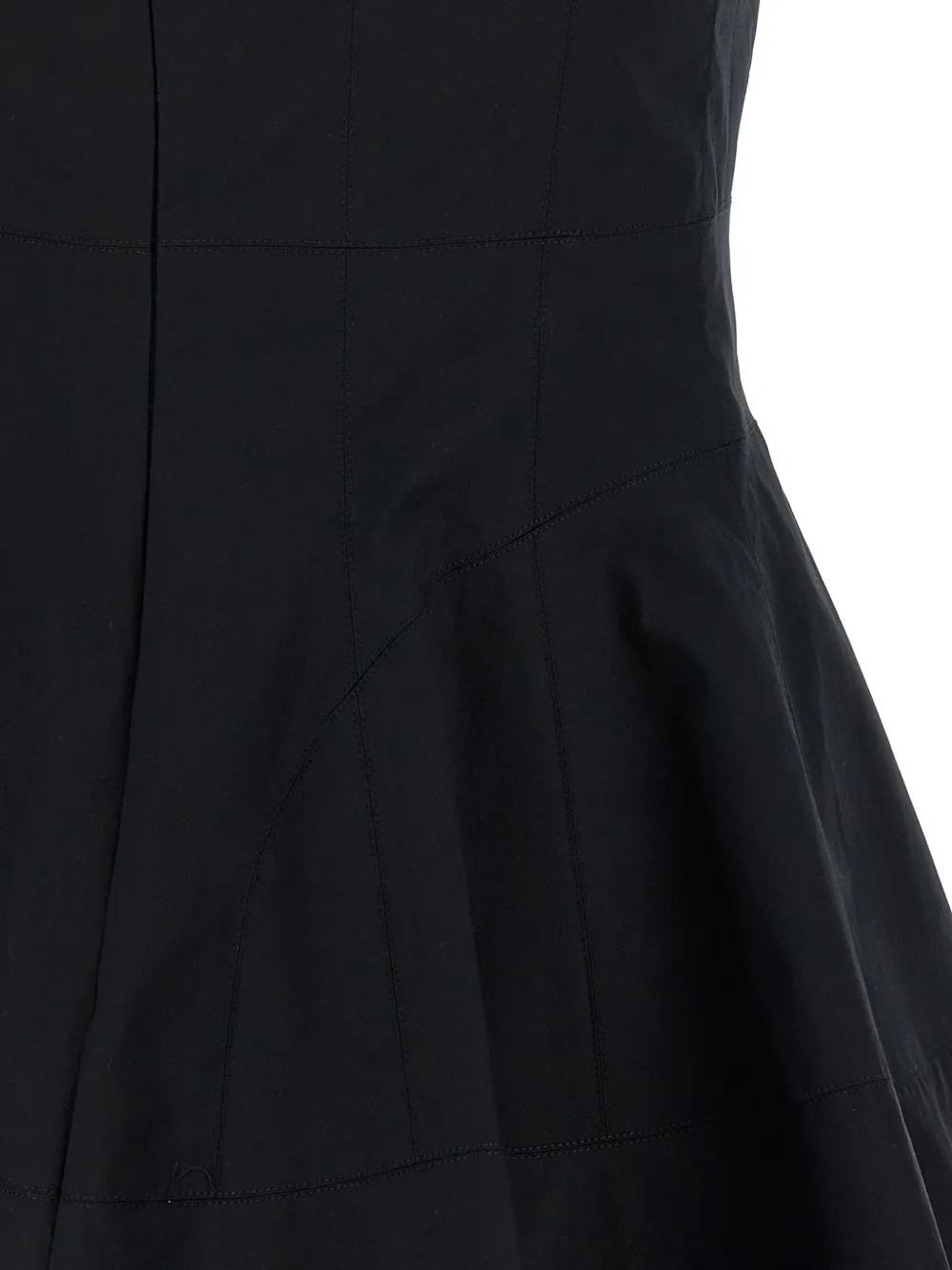 Giovanni Bedin square-neck poplin mini dress Zwart