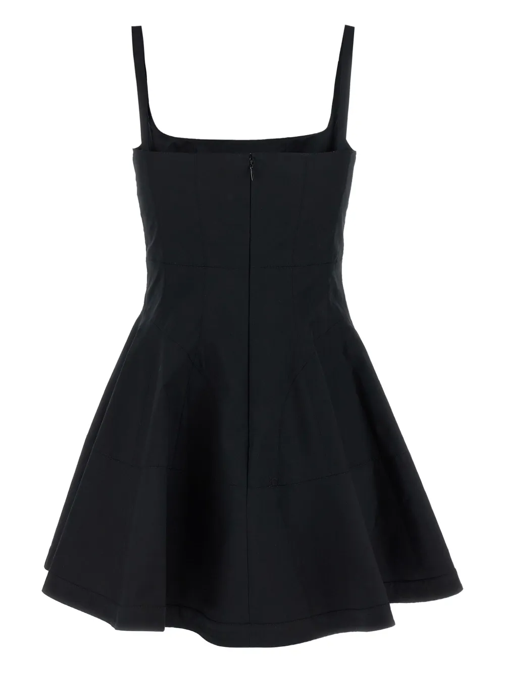 Giovanni Bedin square-neck poplin mini dress - Zwart