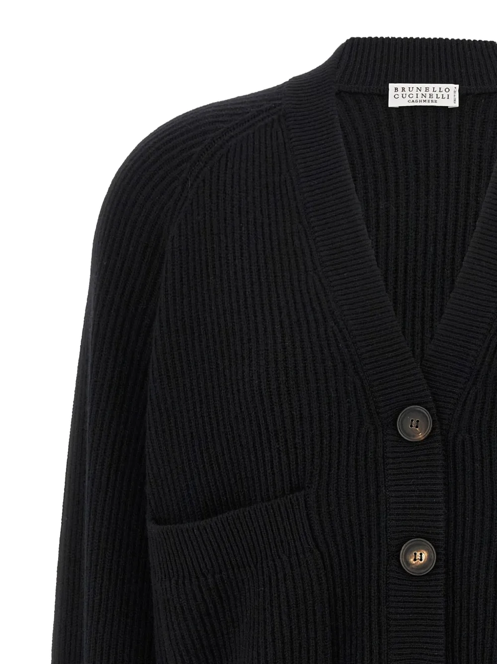 Brunello Cucinelli ribbed jewel-cuff cardigan Zwart