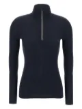 Brunello Cucinelli ribbed Monile half-zip sweater - Blue