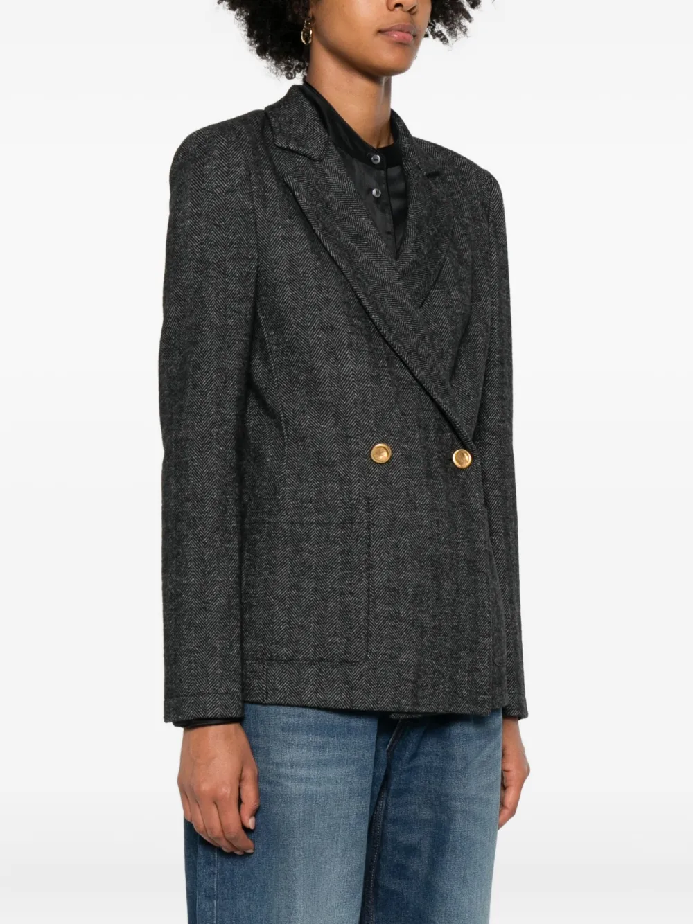 Harris Wharf London Blazer met dubbele rij knopen Grijs