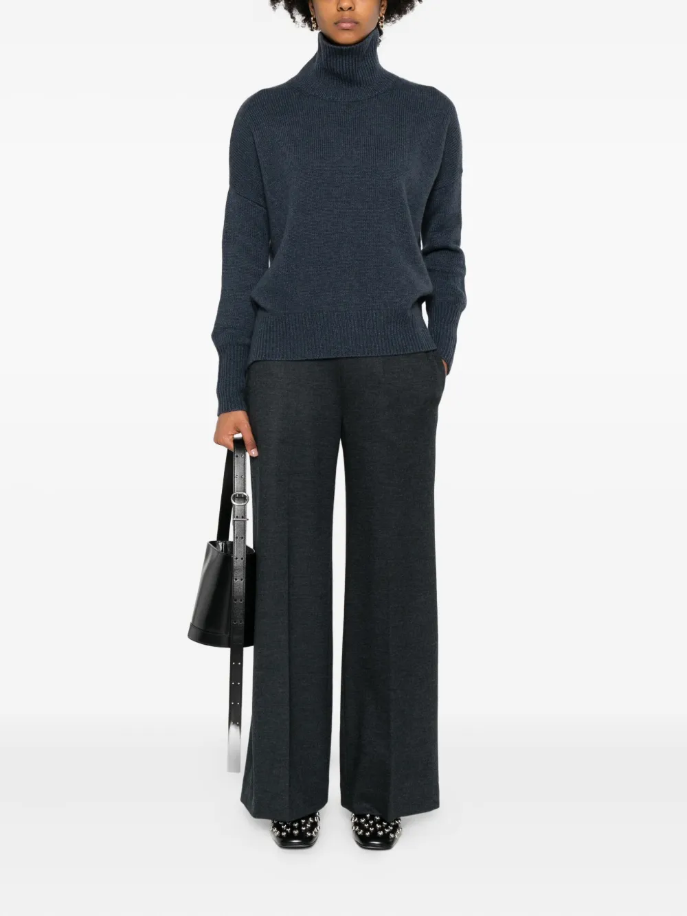 Harris Wharf London Wide-leg Wool Trousers In Multi